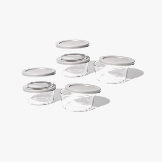Glass Food Storage Containers - 12 Piece 2 Cup Set (6 Containers + 6 Lids)-0