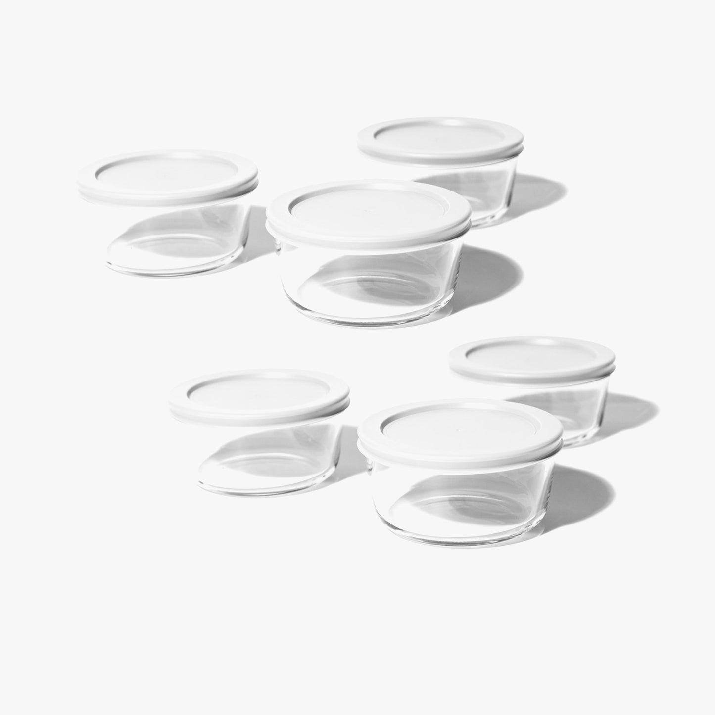 Glass Food Storage Containers - 12 Piece 4 Cup Set (6 Containers + 6 Lids)White-0