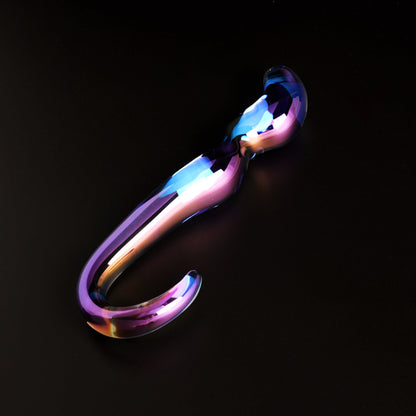 Blue Flame Curved Glass Dildo-0