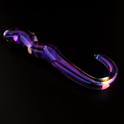 Blue Flame Curved Glass Dildo-1
