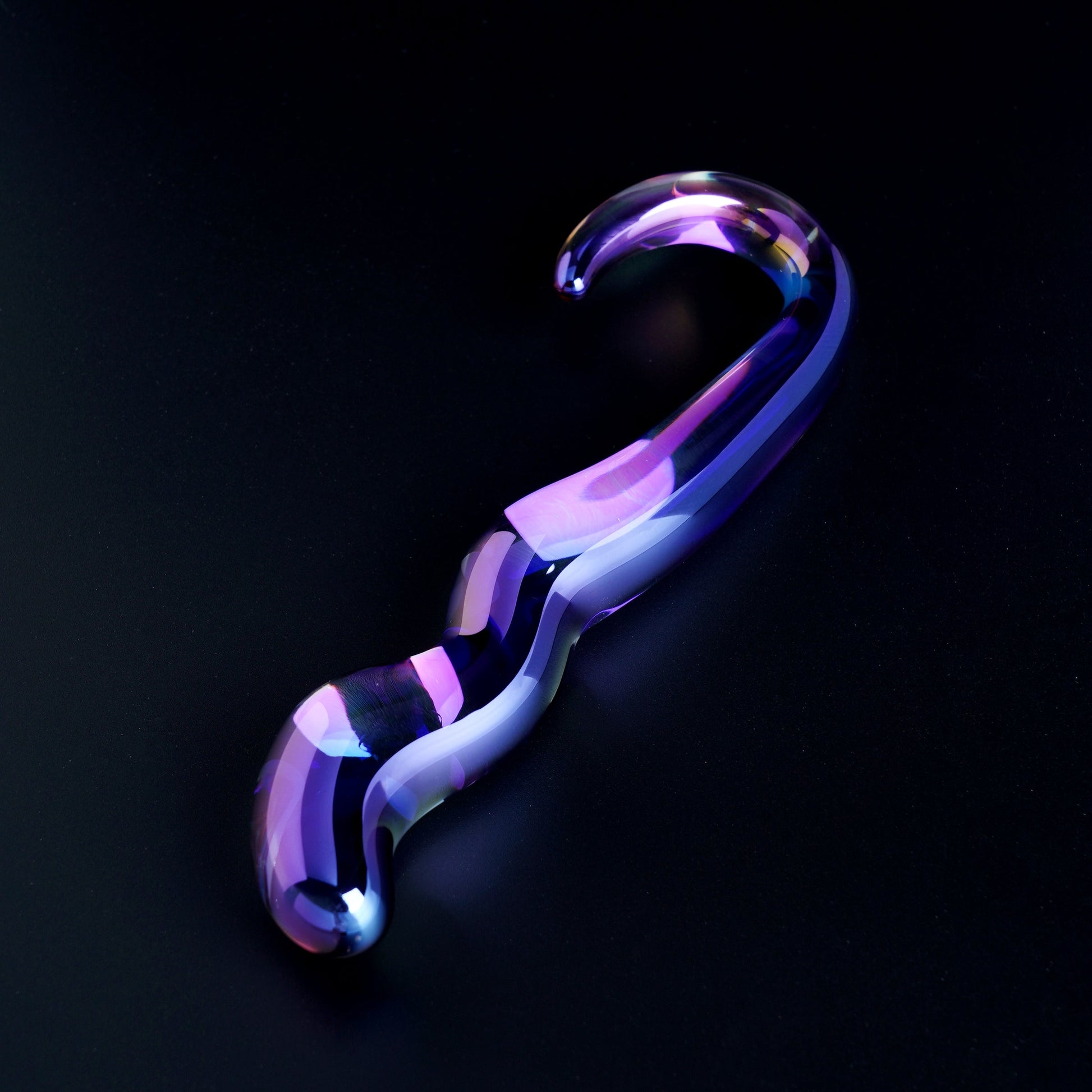 Blue Flame Curved Glass Dildo-3