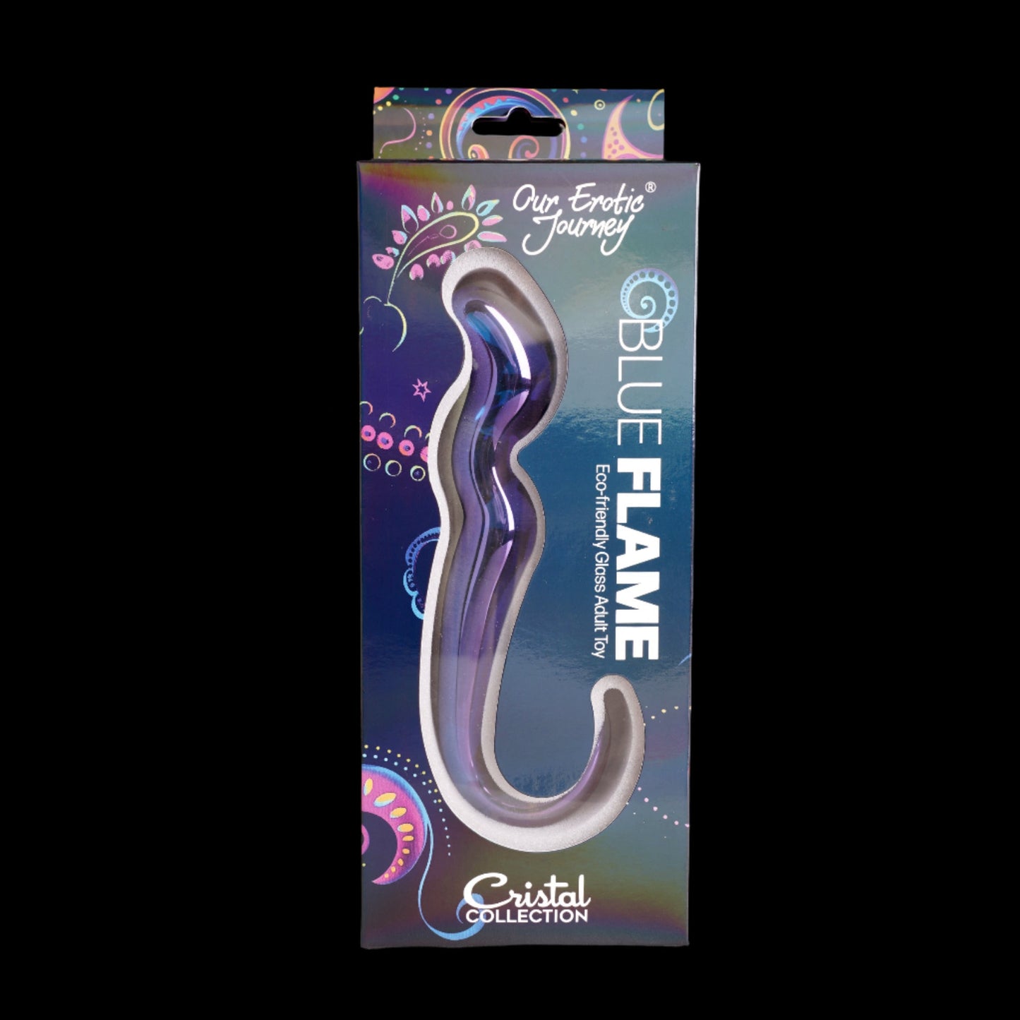Blue Flame Curved Glass Dildo-4