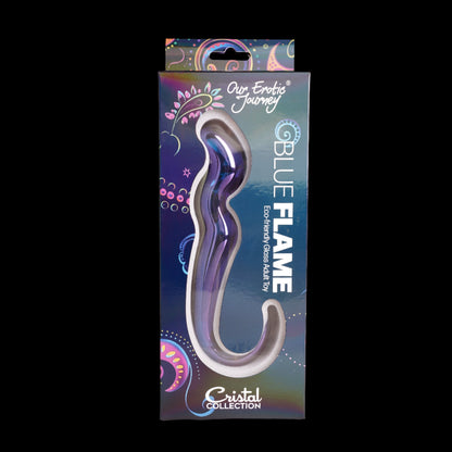 Blue Flame Curved Glass Dildo-4