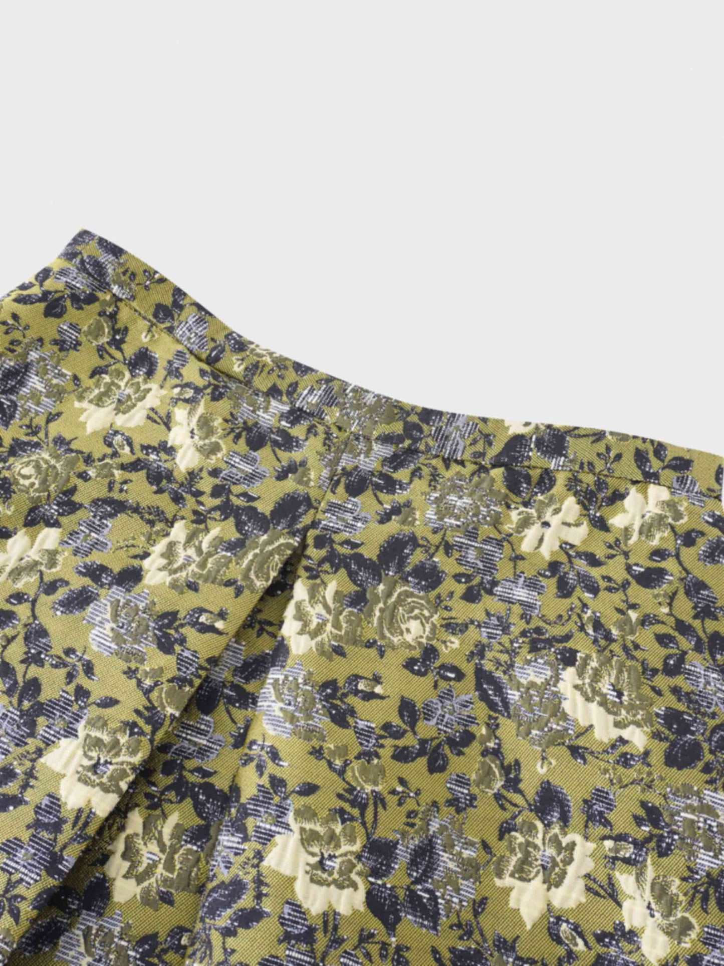 Brocade Midi Skirt-Golden Sunshine-2