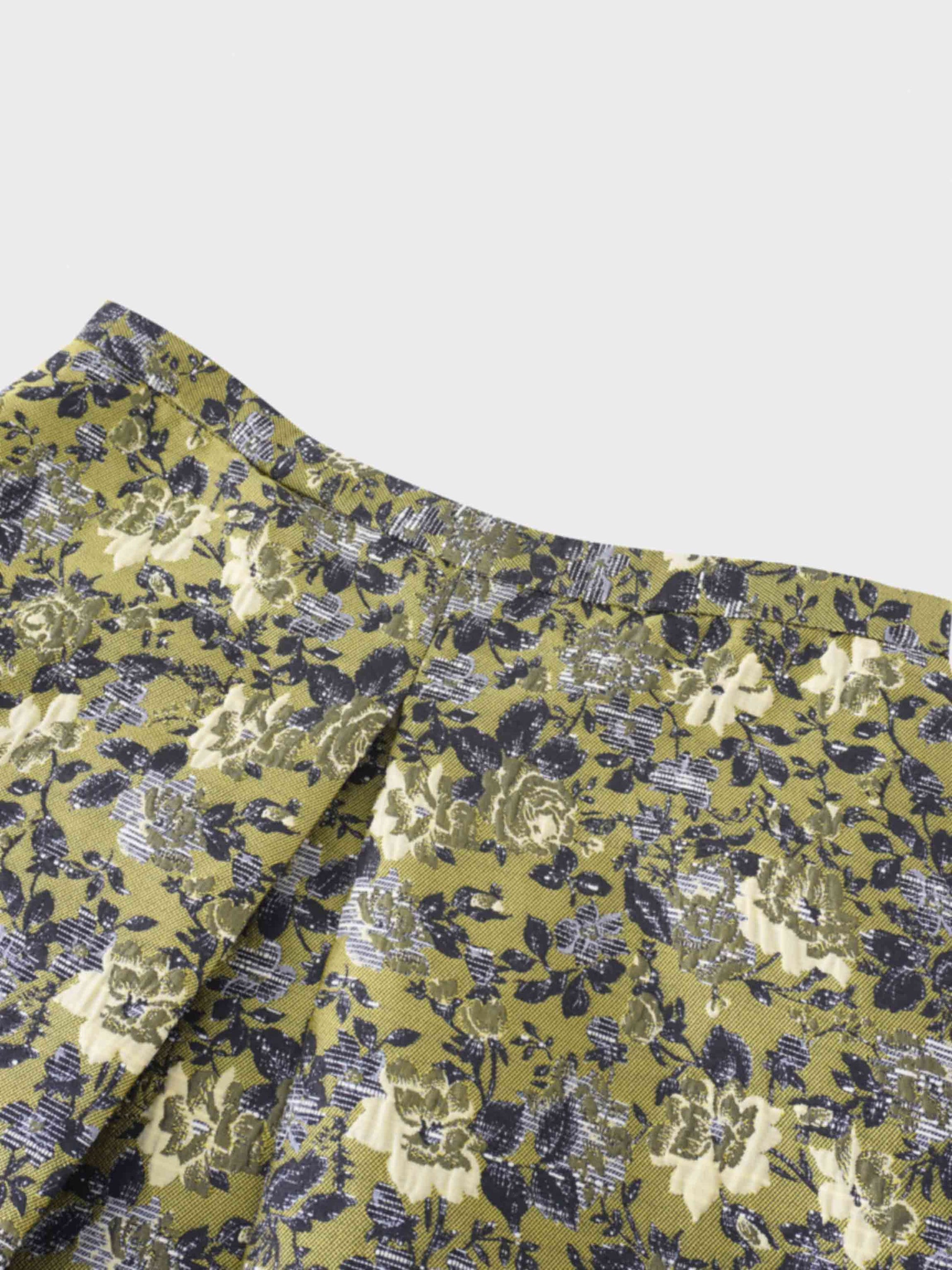 Brocade Midi Skirt-Golden Sunshine-2