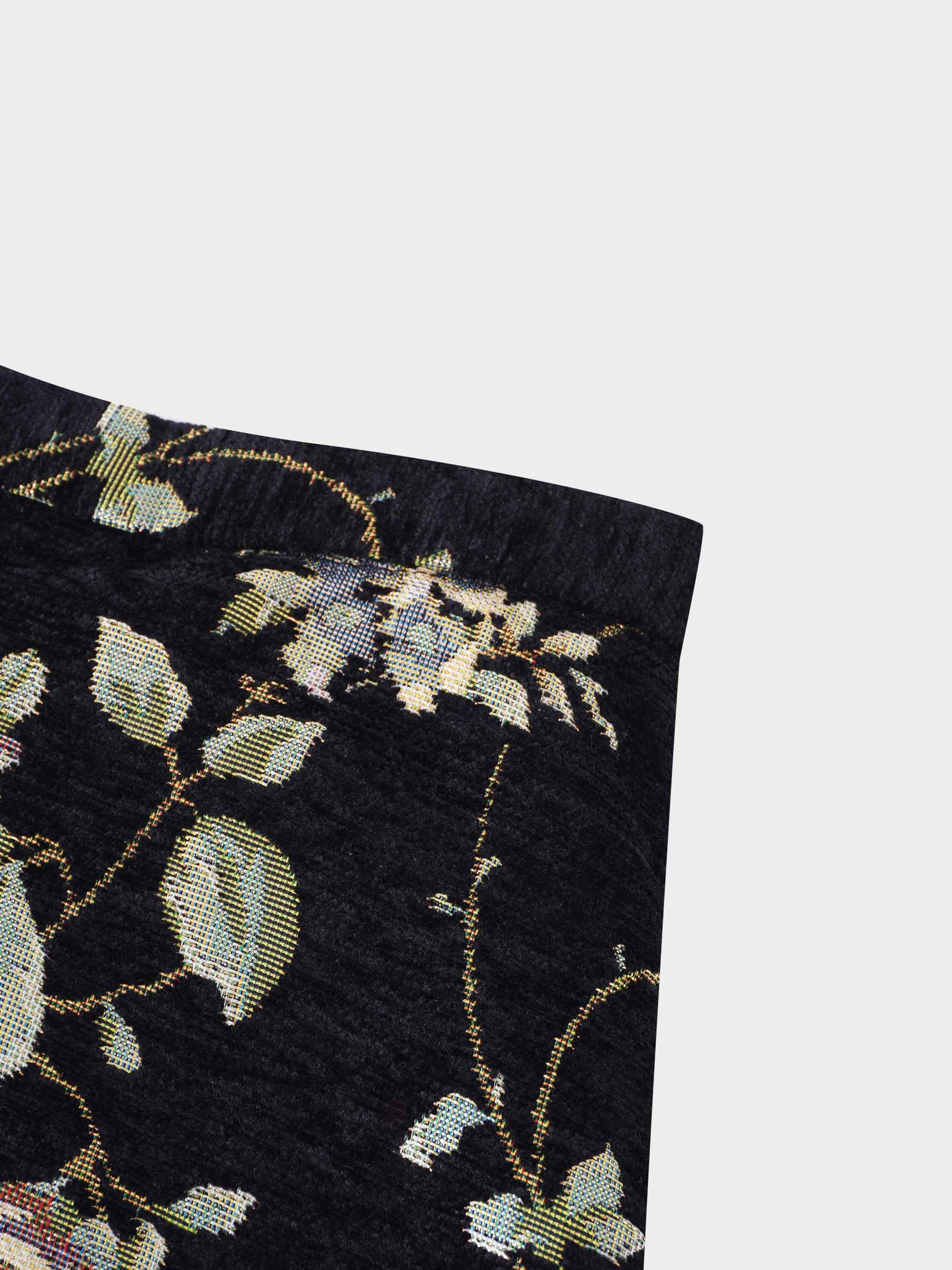 Brocade Midi Skirt-Black Floral-4