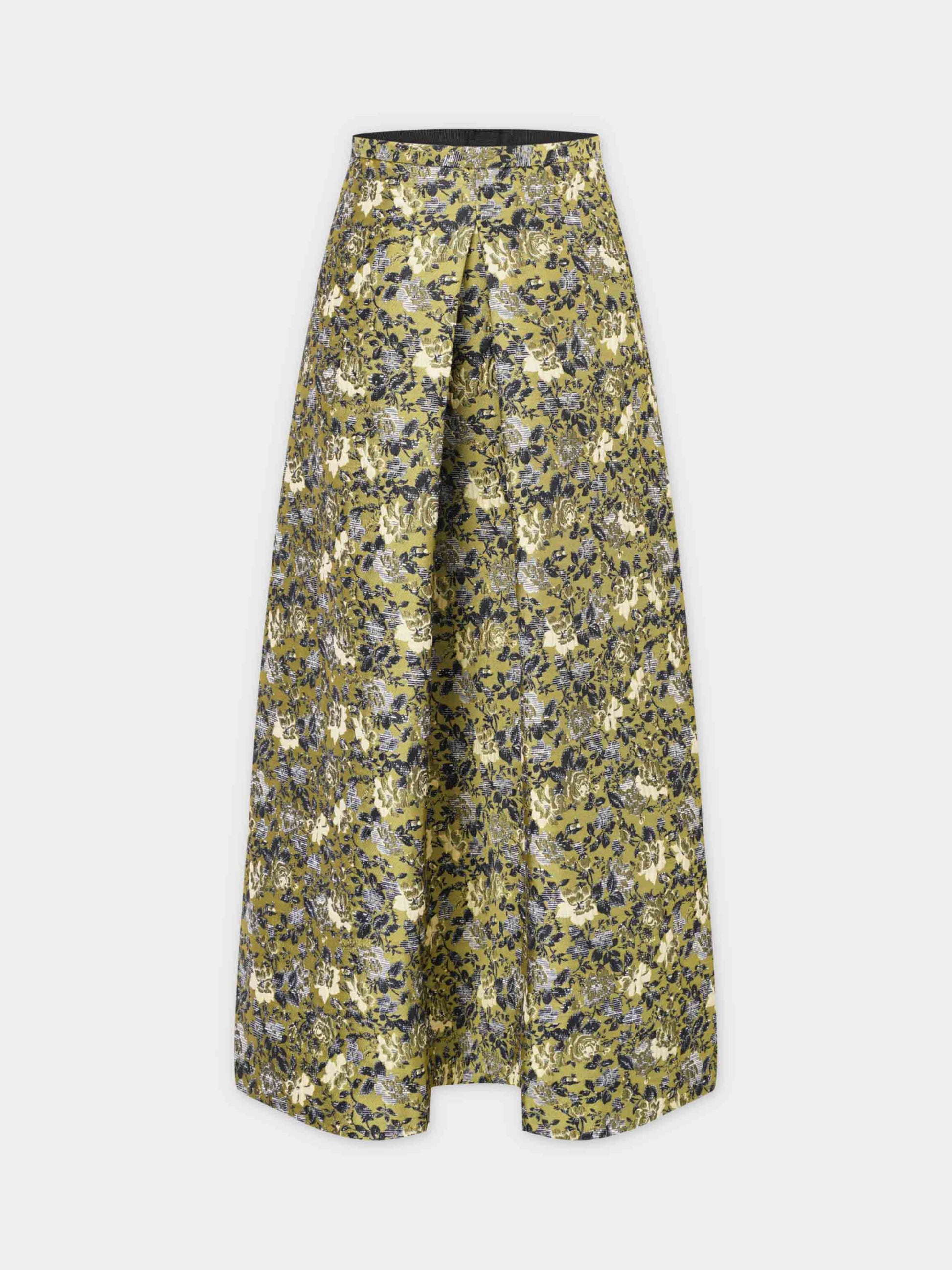 Brocade Midi Skirt-Golden Sunshine-0