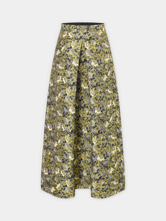 Brocade Midi Skirt-Golden Sunshine-0