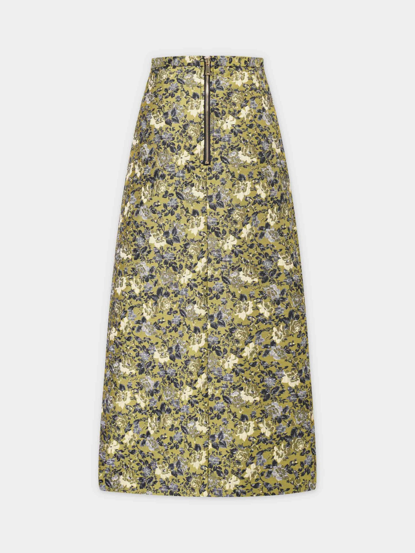 Brocade Midi Skirt-Golden Sunshine-1