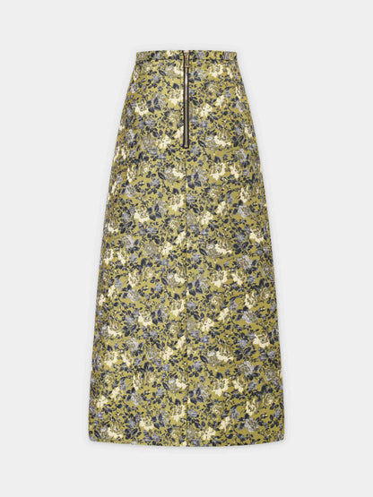 Brocade Midi Skirt-Golden Sunshine-1