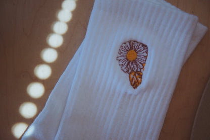 Flower Power Embroidered Socks-1