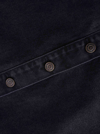 Button Down Straight Denim Skirt-4