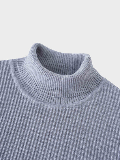 Sleeveless Ribbed Turtleneck-Heathered Grey-2
