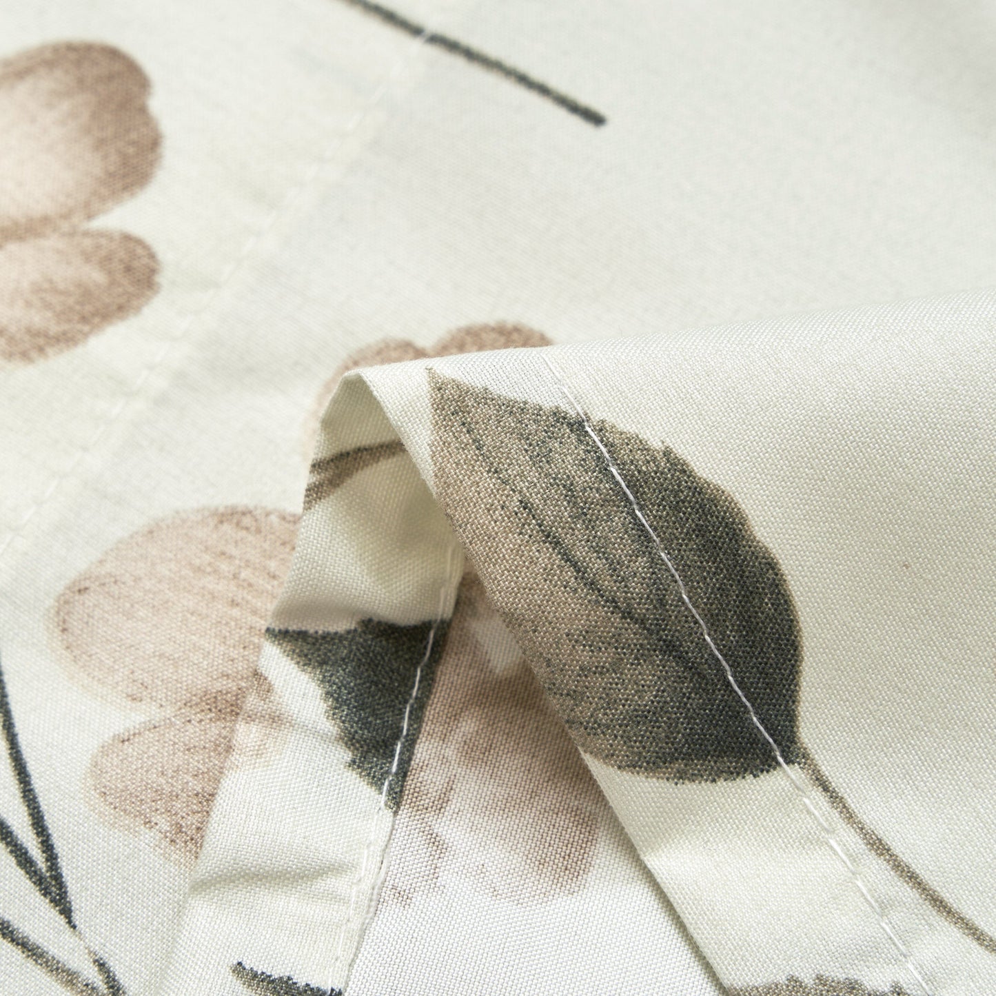 DaDa Bedding Collection Enchanted Meadow Semi-Sheer Valance - Floral Elegance in Beige, Rose, and Soft Green, Light Filtering See Through Microfiber, Rod Pocket Design, 18x52 Inches-4