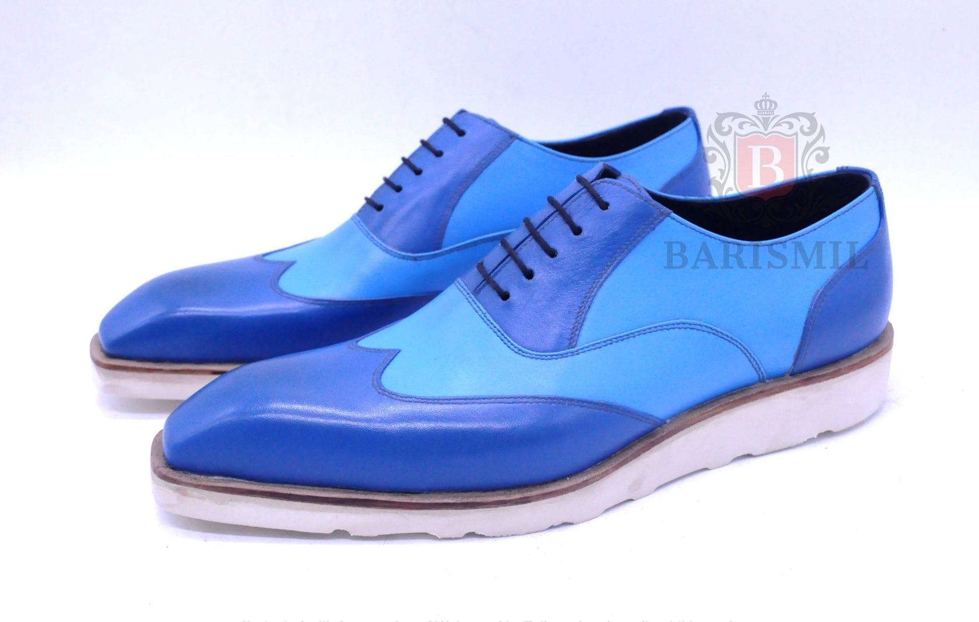Dublin II- Blue Wingtip Oxford Shoes-1