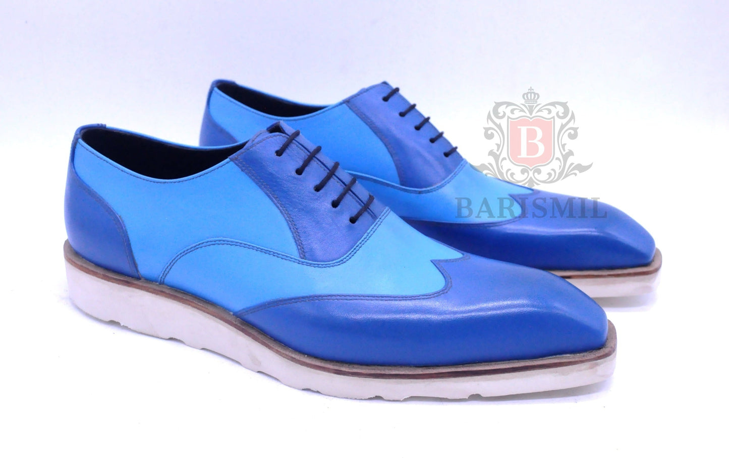 Dublin II- Blue Wingtip Oxford Shoes-2