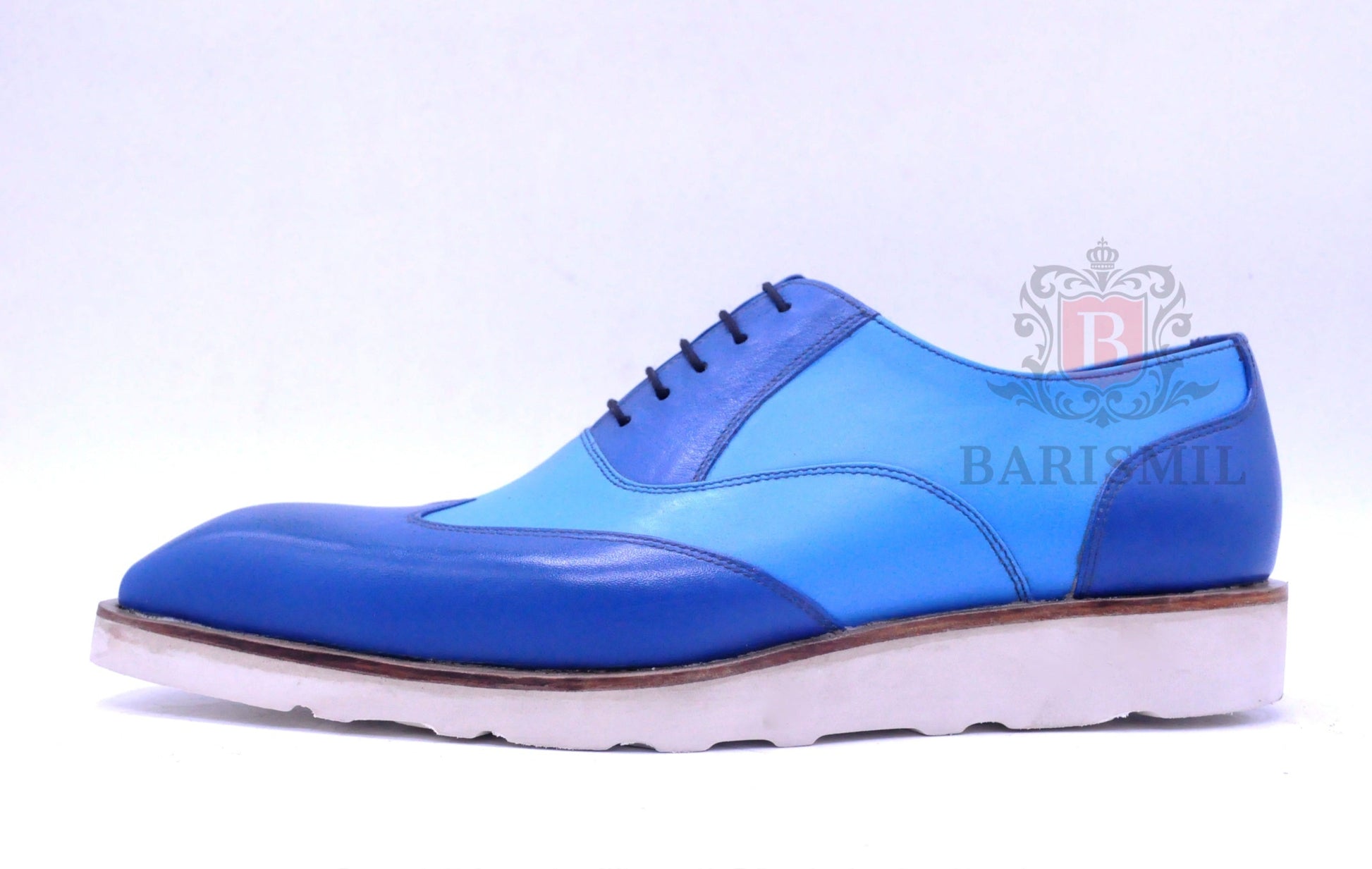 Dublin II- Blue Wingtip Oxford Shoes-3