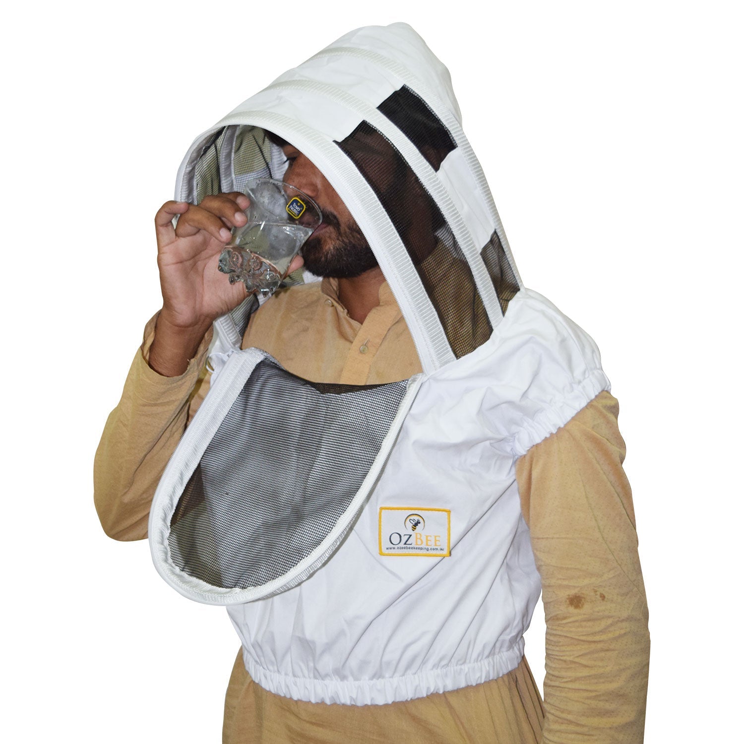 Beekeeping Bee Cotton Half Body Open Hoodie Style Veil Protective Gear-3