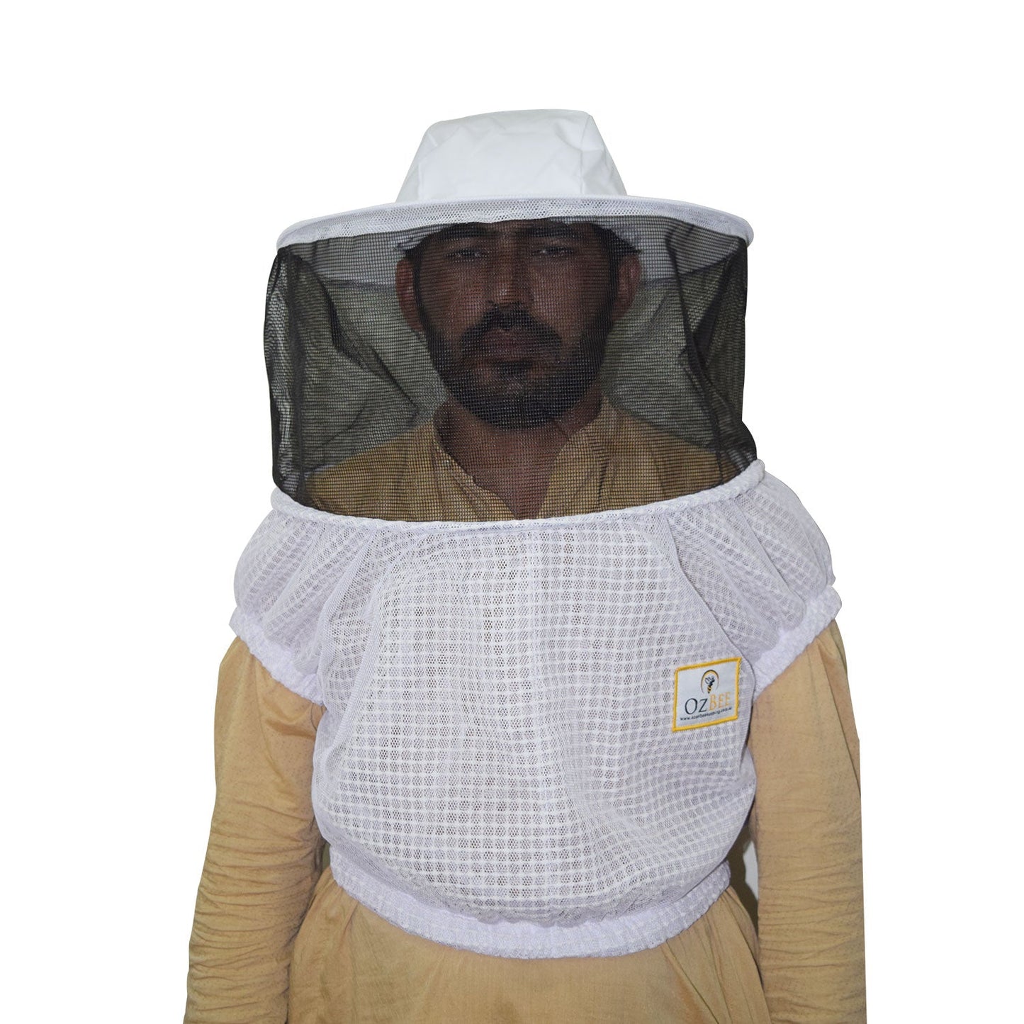 Beekeeping Bee Half Body Round Head Veil 3 Layer Mesh Ventilated Protective Gear-0