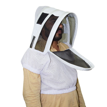 Beekeeping Bee Half Body Open Hoodie Style Veil 3 Mesh Layer Ventilated Protective Gear-1
