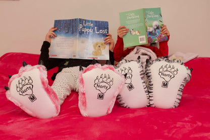 Boys and Girls Kids Soft Plush Fun Winter Animal Claw Paw Feet Indoor Slippers-2