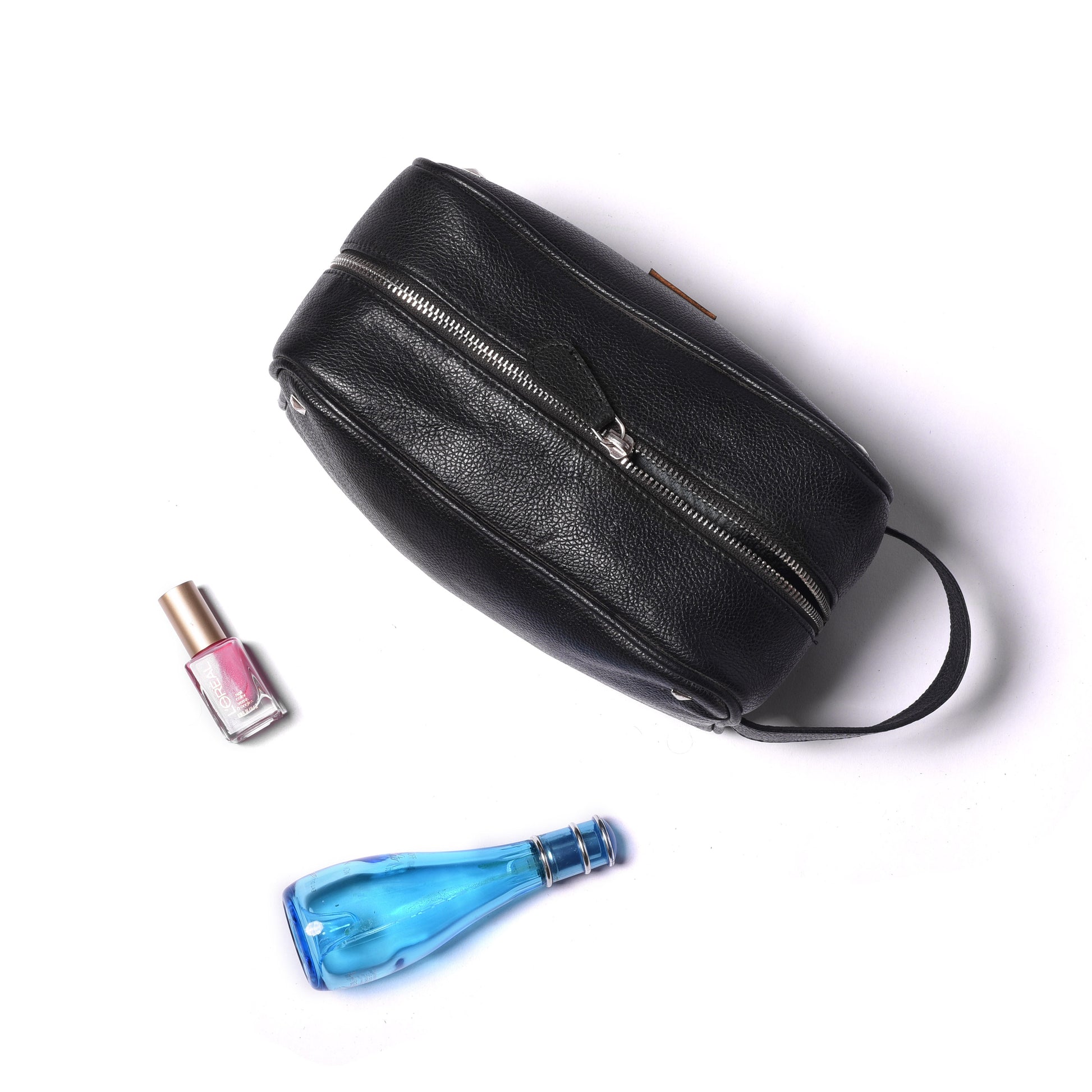 Leather Dopp Kit - Black-4