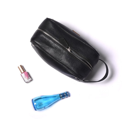 Leather Dopp Kit - Black-4