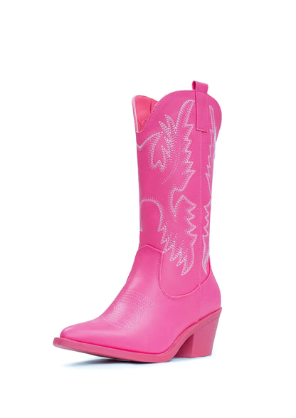 IUV Cowboy Boots For Women Western Boots Cowgirl Boots Pull On Pointy Toe Mid Calf Boots