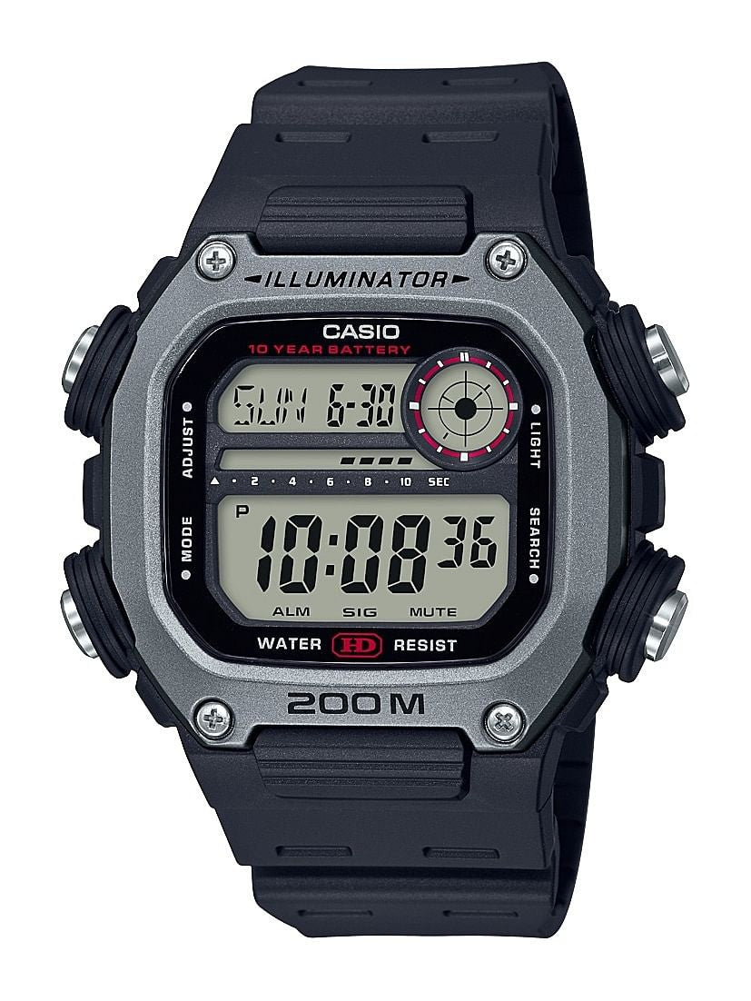 Casio Men's Multi Alarm Chrono Digital Black/Silver Watch-0