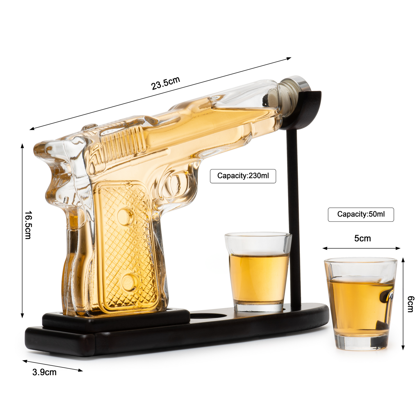 Gifts for Men Dad, 10.1 Oz Whiskey Gun Decanter Set + 2 Bullet Glasses - Unique Birthday Pistol Gift Ideas Daughter Son, Personalized Liquor Dispenser - Scotch Bourbon Vodka, Him, Brother Husband-3