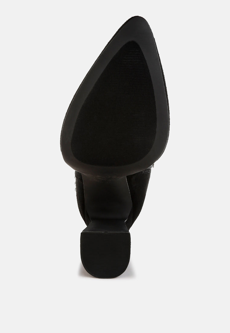 Dalton Studs Embellished High Ankle Boots-1