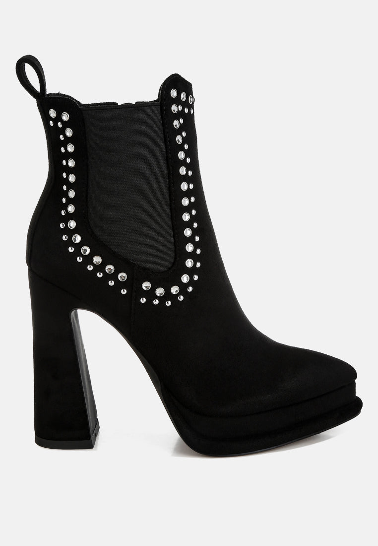 Dalton Studs Embellished High Ankle Boots-5