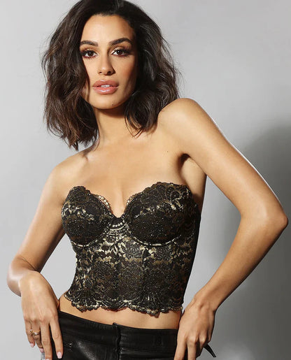 Lace Strapless Bustier Dominique Estrada Black-0