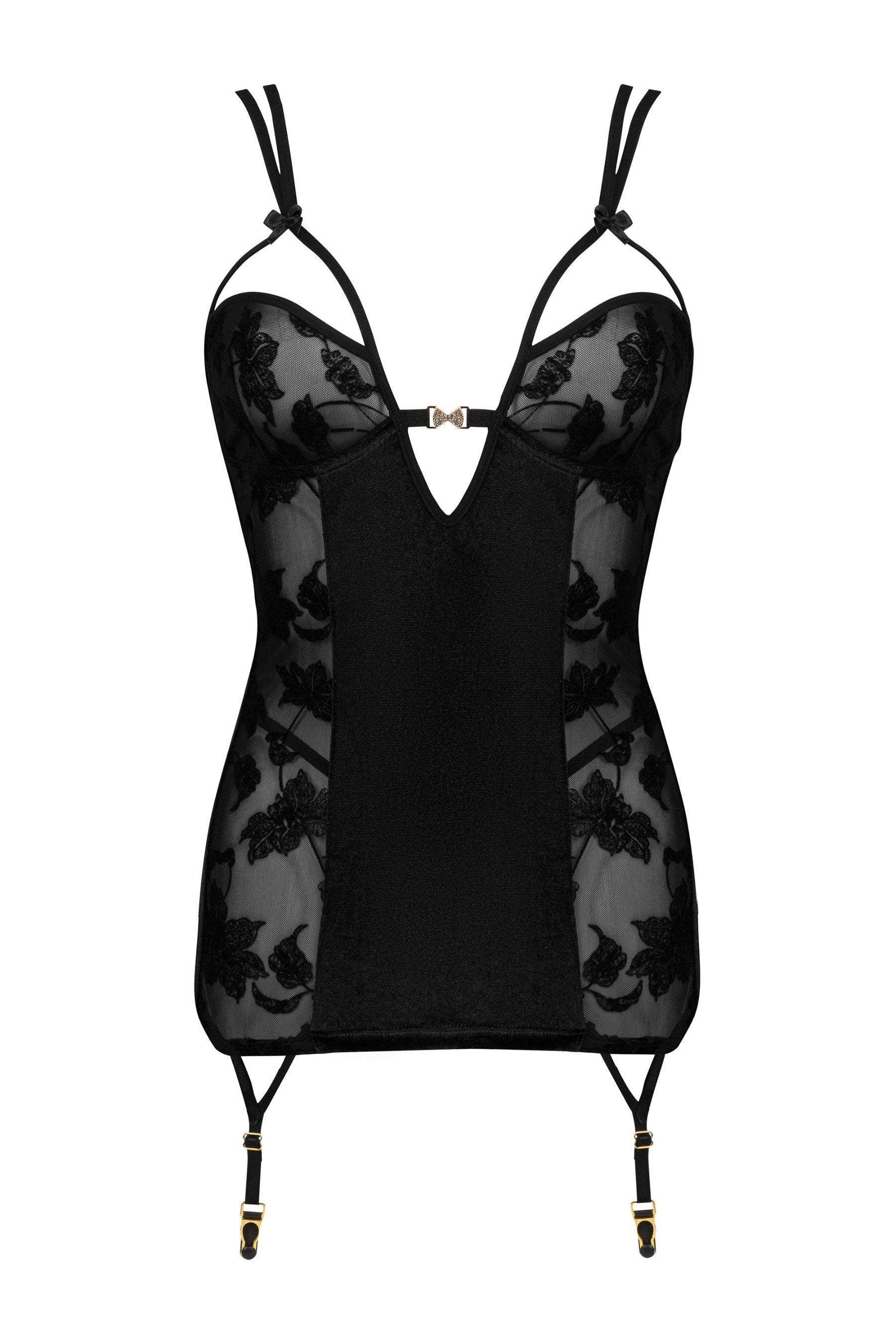 Delicate Lace & Velvet Chemise Beauty Night Xiomara-3