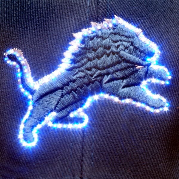 Detroit Lions Flashing Fiber Optic Cap-1