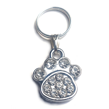 Diamante Paw Cat Collar Charm-1