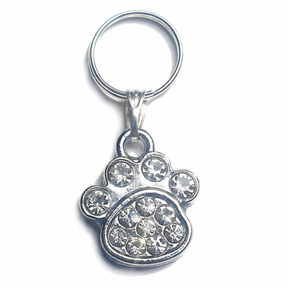 Diamante Paw Cat Collar Charm-0