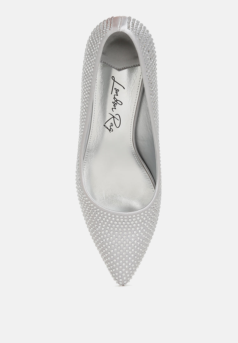 Dinah Rhinestones Embellished Kitten Heel Pumps-4