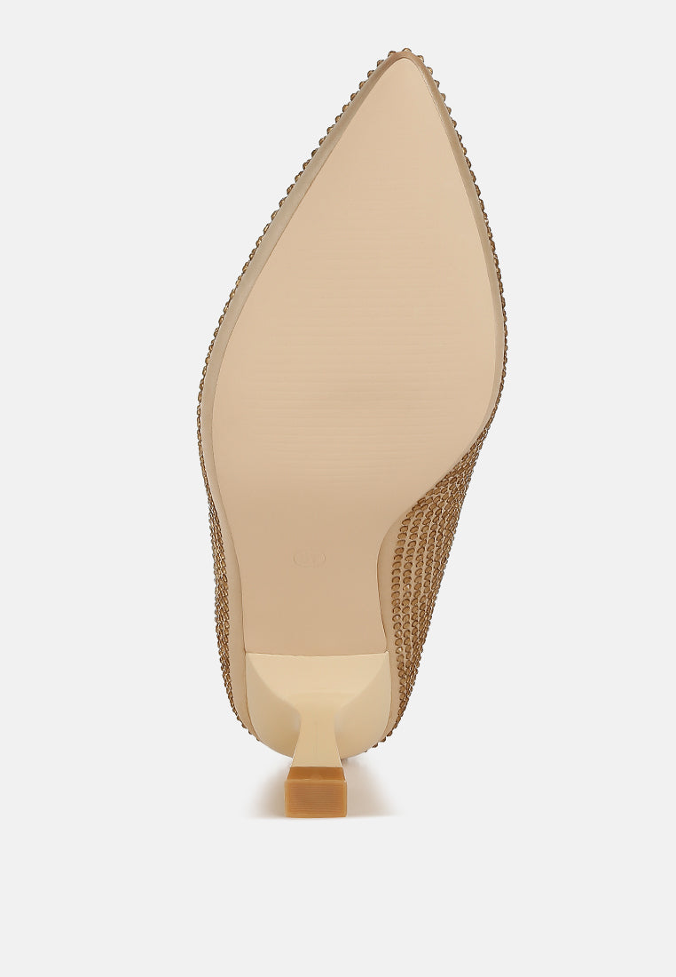 Dinah Rhinestones Embellished Kitten Heel Pumps-1
