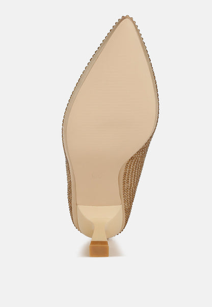 Dinah Rhinestones Embellished Kitten Heel Pumps-1