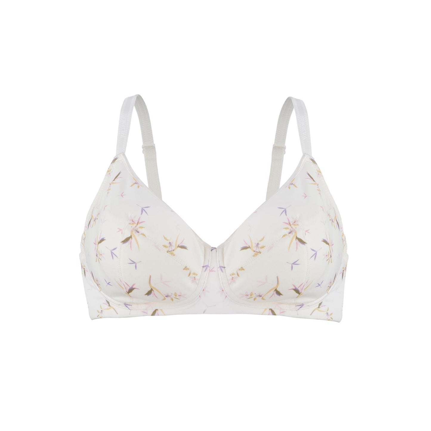 Ditsy Floral - Silk & Organic Cotton Smooth T-Shirt Wireless Bra-0
