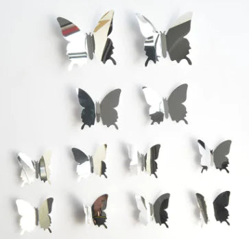 3D Mirror Butterfly Wall Stickers for Home Decor (12 pcs)