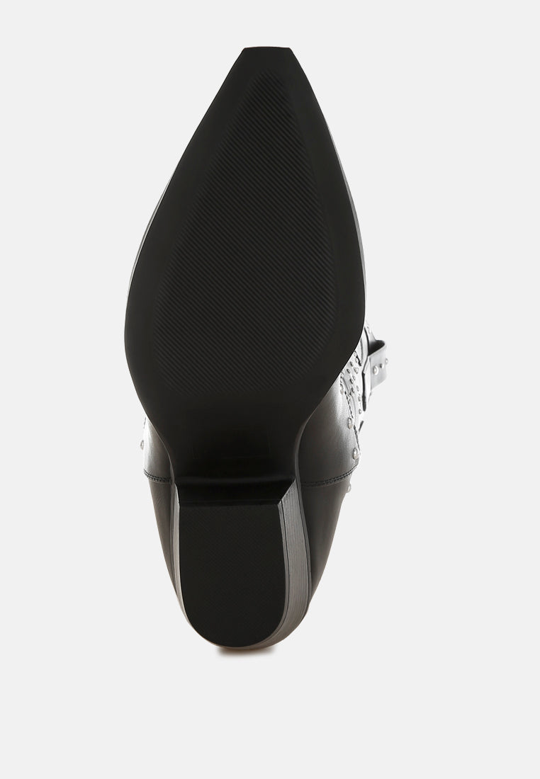 Dockery Studs Embellished Cowboy Boots-1