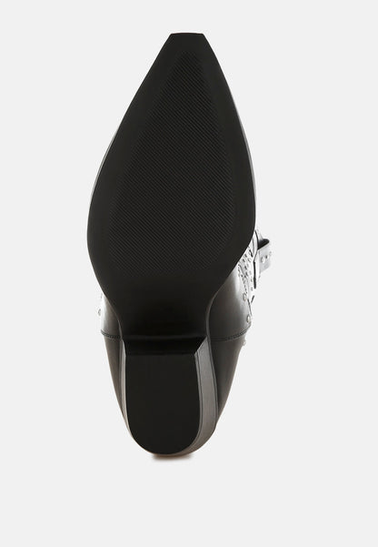 Dockery Studs Embellished Cowboy Boots-1