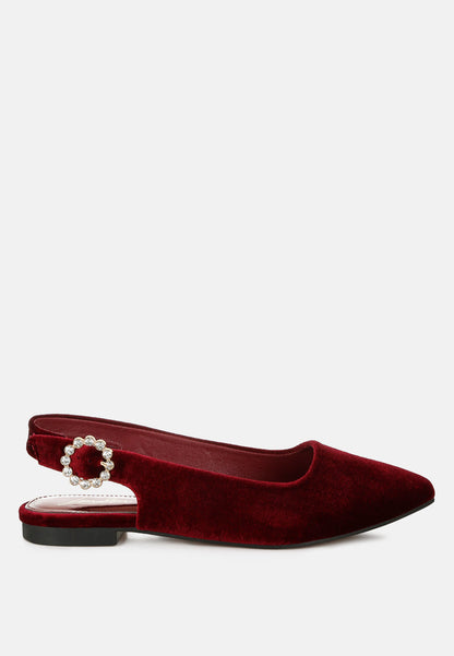 Dolan Velvet Slingback Flat Sandals-2