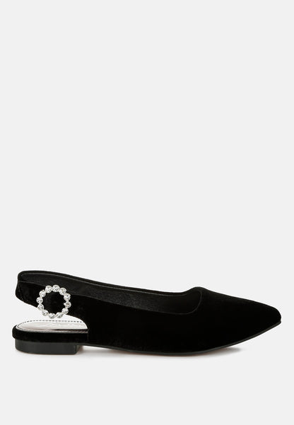 Dolan Velvet Slingback Flat Sandals-6