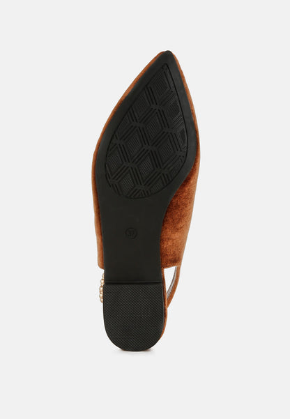 Dolan Velvet Slingback Flat Sandals-1