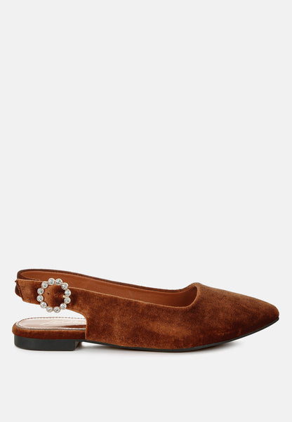 Dolan Velvet Slingback Flat Sandals-5