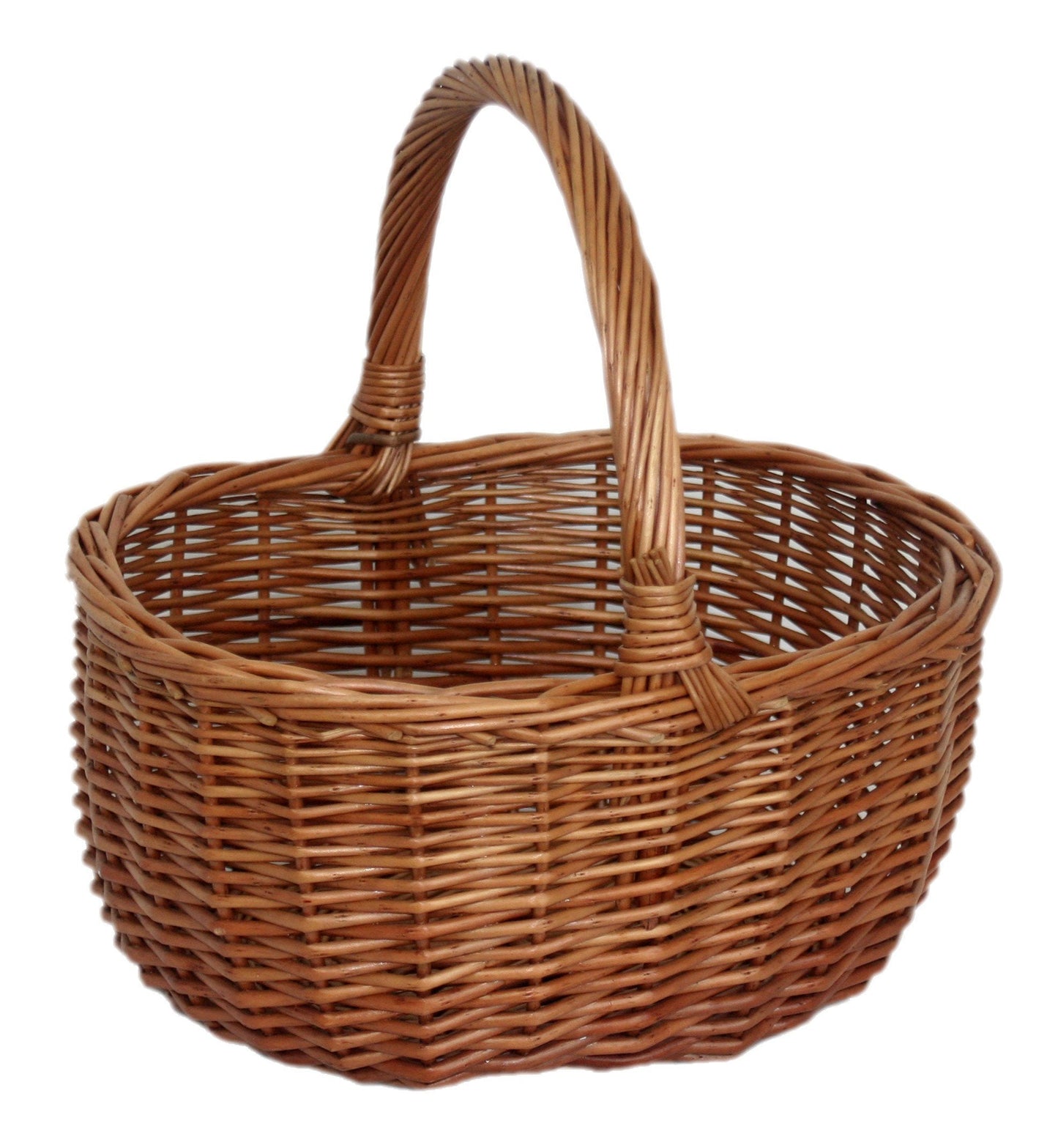 Double Steamed Oval Wicker Shopping Basket-1