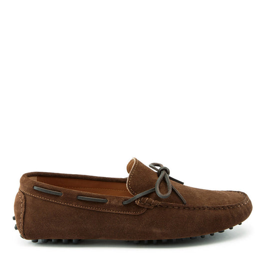 Laced Driving Loafers, brown suede-0